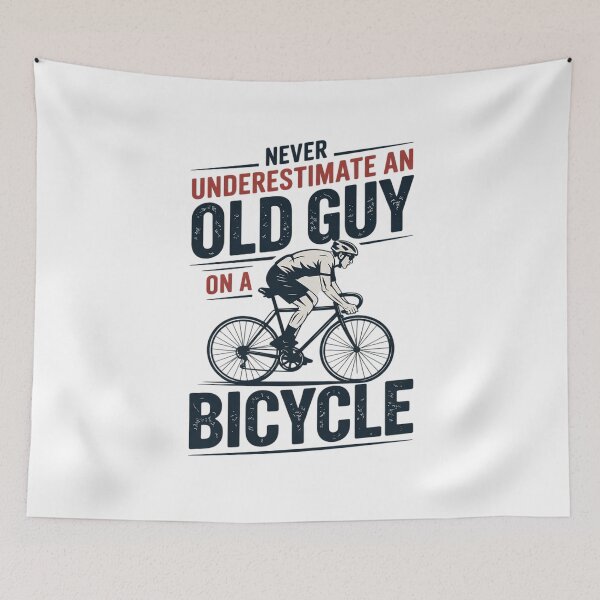 Item preview,  Cyclist Underestimate An Old Guy On A Bicycle  designed and sold by MarkLeedsArt.