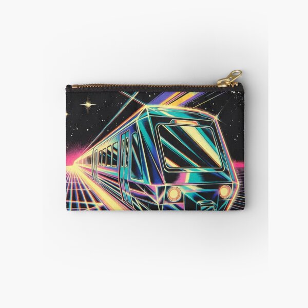 Item preview, NEON WARP DRIVE: Synthwave Retro-Futuristic Space Train Art designed and sold by DeluluWear.