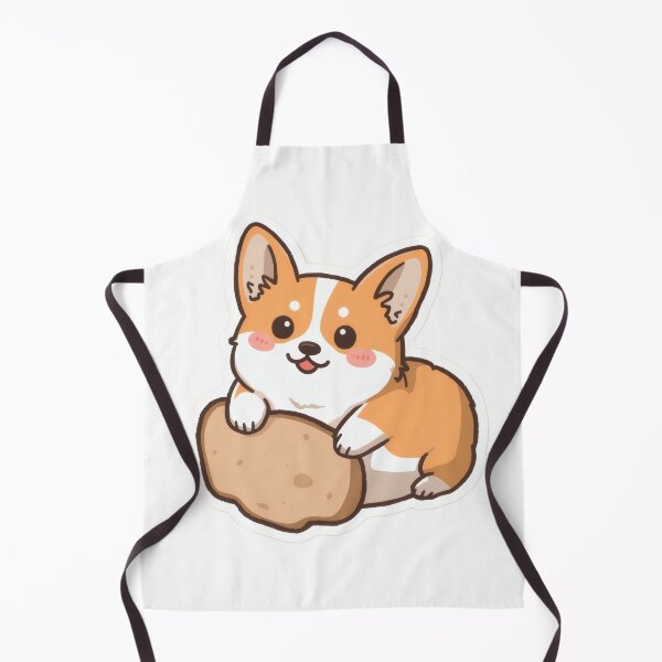 Item preview, Cute Corgi Holding Potato – Kawaii Dog Sticker Illustration designed and sold by Visualynx.