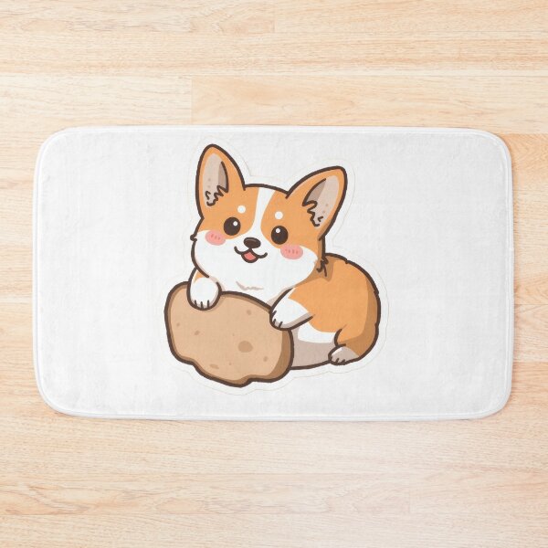 Item preview, Cute Corgi Holding Potato – Kawaii Dog Sticker Illustration designed and sold by Visualynx.