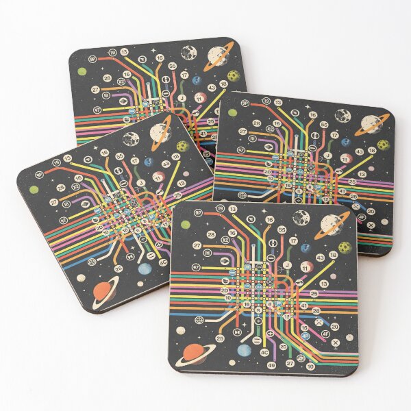Item preview, Retro Psychedelic Space Subway Map – "The Cosmic Commute" Vintage Sci-Fi Transit Art designed and sold by DeluluWear.