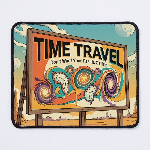 Item preview, Retro Psychedelic Time Travel Billboard – "Your Past is Calling" Vintage Sci-Fi Pop Art designed and sold by DeluluWear.