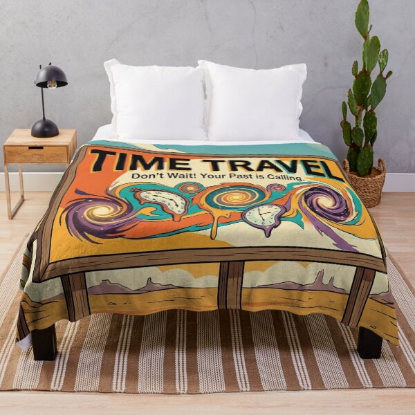 Item preview, Retro Psychedelic Time Travel Billboard – "Your Past is Calling" Vintage Sci-Fi Pop Art designed and sold by DeluluWear.