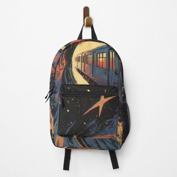 Item preview, Retro Psychedelic Cosmic Subway Train – "Interstellar Commute" Vintage Sci-Fi Comic Art designed and sold by DeluluWear.