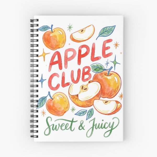 Artikelvorschau, Aquarellillustration eines frischen Apfels mit Typografie entworfen und verkauft von LunaPixelStudio.