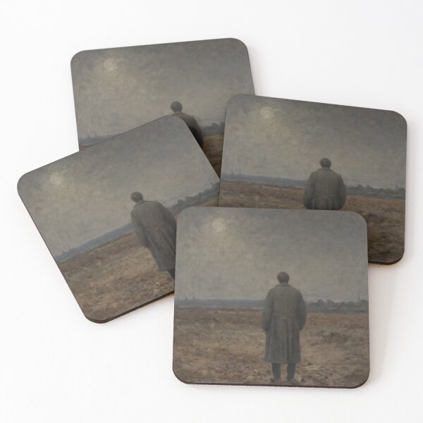 Item preview, Man Standing Alone in Vast Landscape – Painterly Realism Artwork designed and sold by Visualynx.