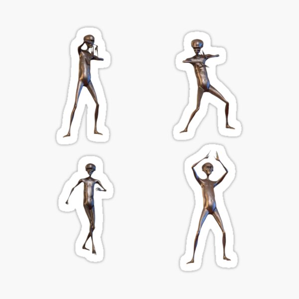 Alien Meme Stickers Redbubble - howard the alein bass boosted roblox