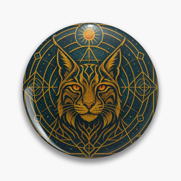 Item preview, Iberian Lynx in Golden Sacred Geometry designed and sold by LaraVisionsArts.