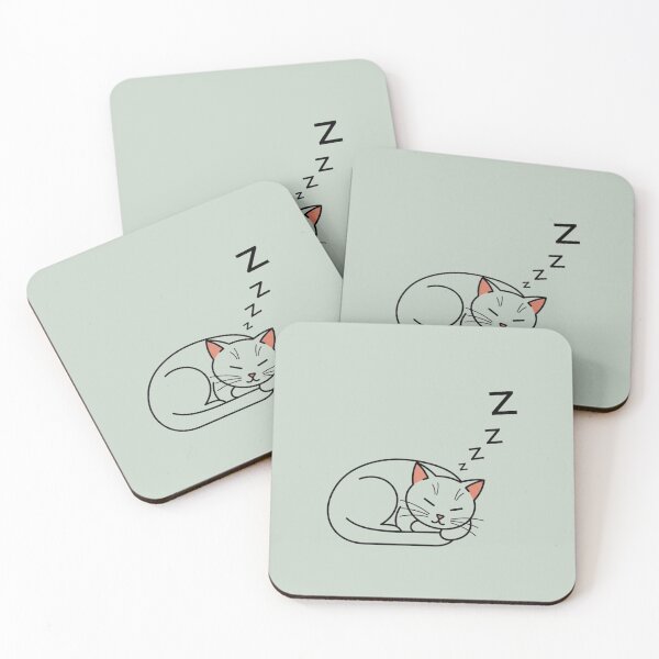 Item preview, Minimalist Sleeping Black Cat Doodle | Cozy Nap Time Kitty Line Art designed and sold by LoveDesignMania.