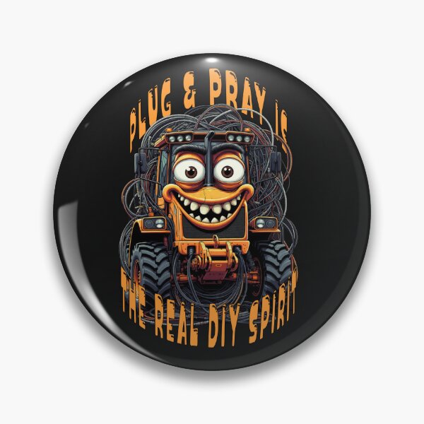 Item preview, A fun, high-energy graphic. In the depths of the garage, where tangled cables dance like wild vines in a cybernetic jungle, this mad combine harvester comes to life. designed and sold by Creative-Sanc.