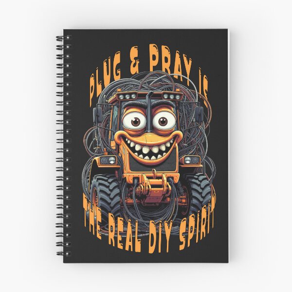 Item preview, A fun, high-energy graphic. In the depths of the garage, where tangled cables dance like wild vines in a cybernetic jungle, this mad combine harvester comes to life. designed and sold by Creative-Sanc.