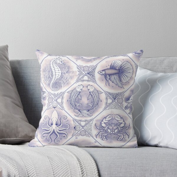 Item preview, Oceanic Dreamscape Delft Tiles - Dusty Indigo designed and sold by Carina Parry Studios.