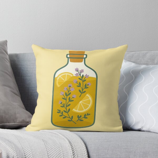 Item preview, Title Infused lemon and thyme oil bottle – Mediterranean kitchen art designed and sold by Aloloco.