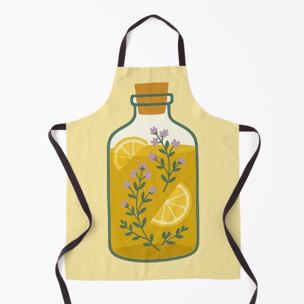 Item preview, Title Infused lemon and thyme oil bottle – Mediterranean kitchen art designed and sold by Aloloco.