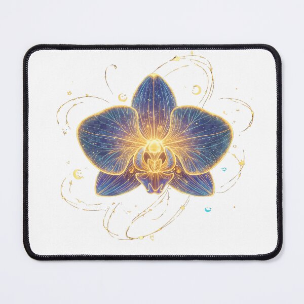 Item preview, Celestial Galaxy Orchid - Glowing Golden Cosmic Botanical Art designed and sold by RectifyFashions.