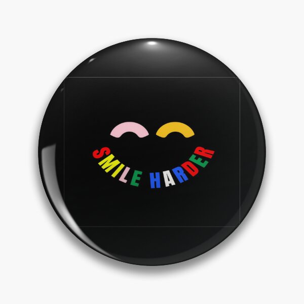 Item preview, Colorful "Smile Harder" Motivational Face Design – Positive Vibes for Apparel, Posters & Stickers designed and sold by Bright Nest Studio.