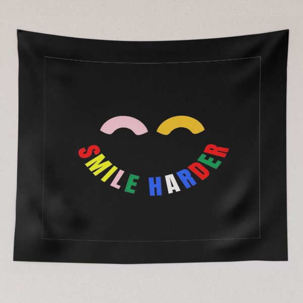 Item preview, Colorful "Smile Harder" Motivational Face Design – Positive Vibes for Apparel, Posters & Stickers designed and sold by Bright Nest Studio.