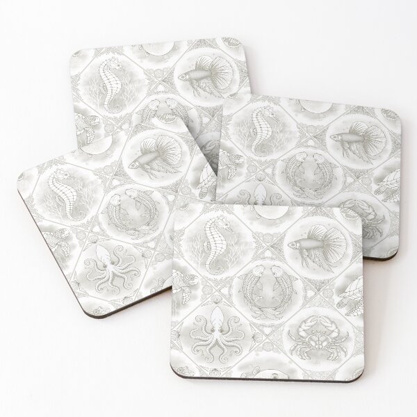 Item preview, Oceanic Dreamscape Delft Tiles - Sandstone Shell designed and sold by Carina Parry Studios.