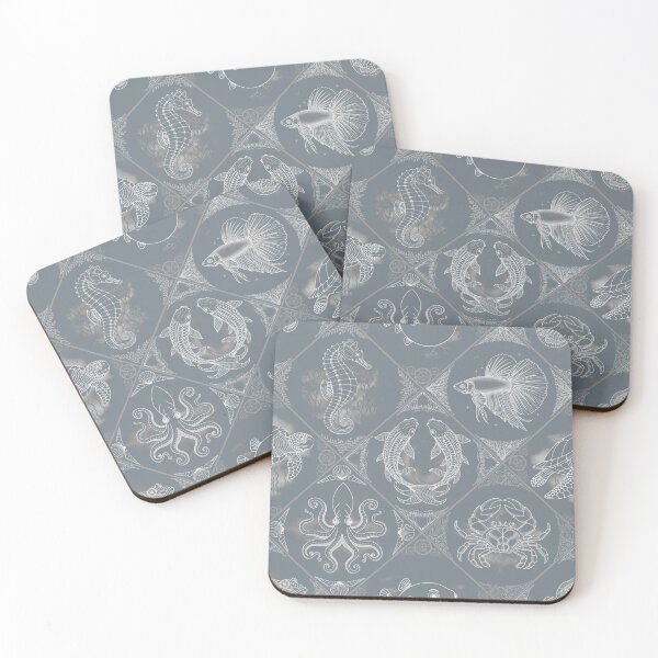 Item preview, Oceanic Dreamscape Delft Tiles - Steel Mist designed and sold by Carina Parry Studios.