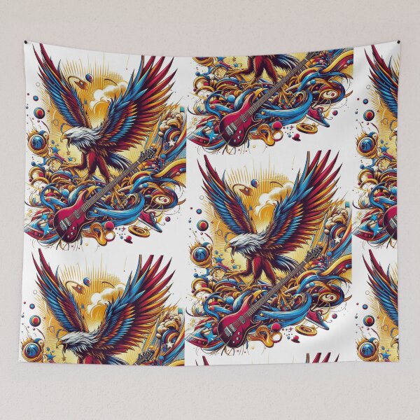 Item preview, Electric Eagle Art | Bold Rock Music Inspired Eagle Illustration designed and sold by MonaRose_Art.