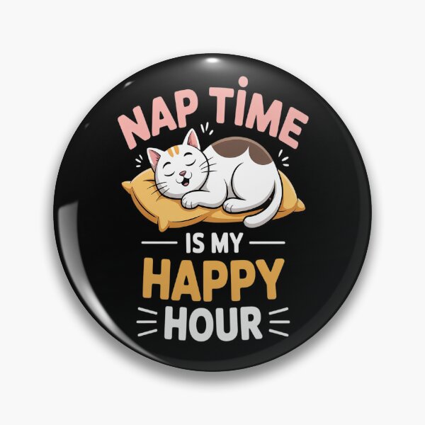 Item preview, Nap Time Is My Happy Hour Cute Sleeping Lazy Tired Cat designed and sold by CottonCandyPrin.