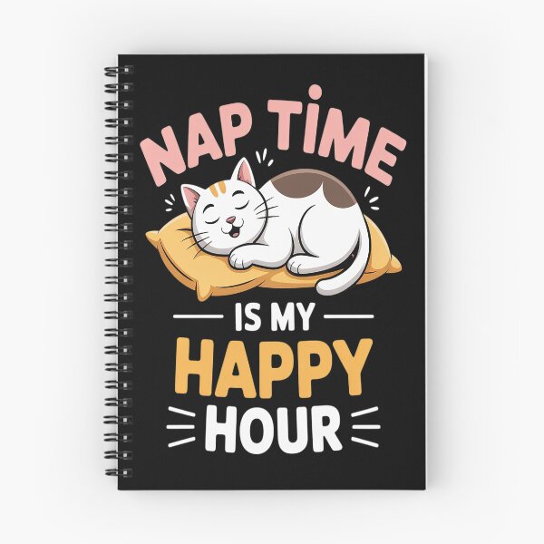 Item preview, Nap Time Is My Happy Hour Cute Sleeping Lazy Tired Cat designed and sold by CottonCandyPrin.