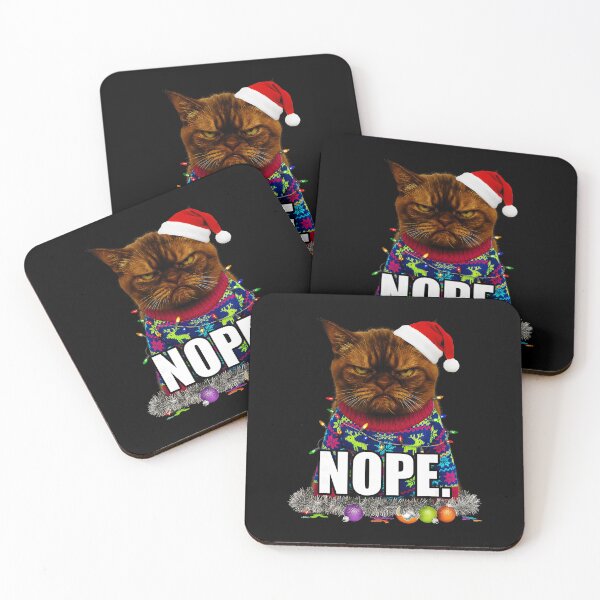 Item preview, Ugly Christmas Cat Meme Grumpy Face Mood Disgusted  designed and sold by WayTBeenkenArt.