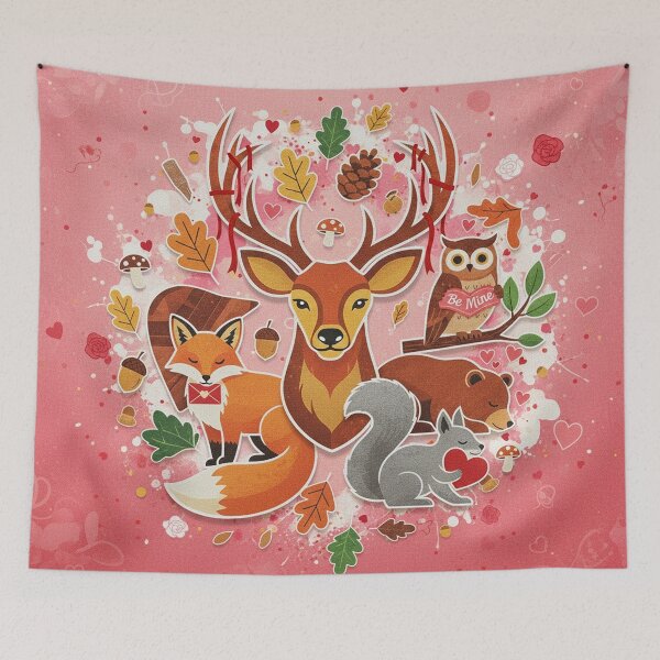 Item preview, Whimsical Woodland Valentines Forest Animal Art designed and sold by AnimalAirtistry.