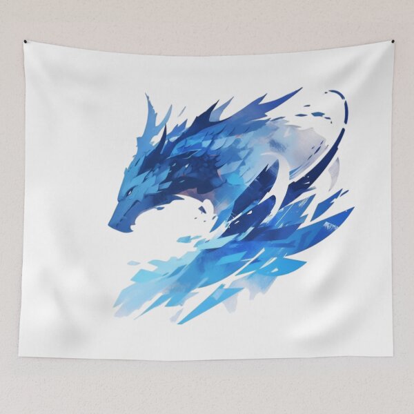 Item preview, Abstract Ice Dragon – Blue Fantasy Dragon designed and sold by Dyan4.