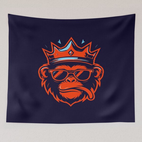 Item preview, Regal Monkey Pop Art – Crowned Ape with Sunglasses, Bold Colors, Street Style Vibes designed and sold by Bright Nest Studio.