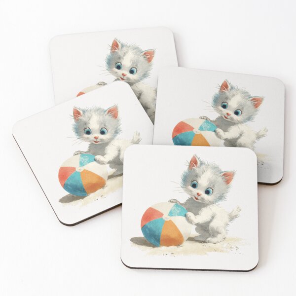 Item preview, Vintage kittens playing with a beach ball designed and sold by MendaciousMina.