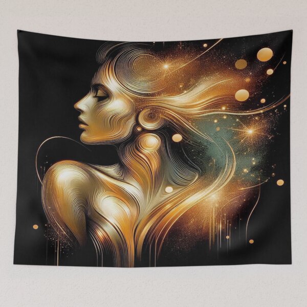 Item preview, Golden Flow of Feminine Energy – Lines of light between elegance, movement and cosmic depth designed and sold by FotoworldEdel.