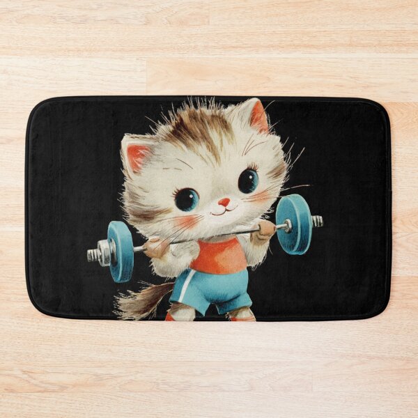 Item preview, Vintage kitten working out designed and sold by MendaciousMina.