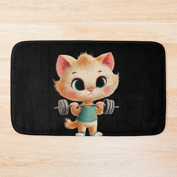Item preview, Vintage kitten working out designed and sold by MendaciousMina.