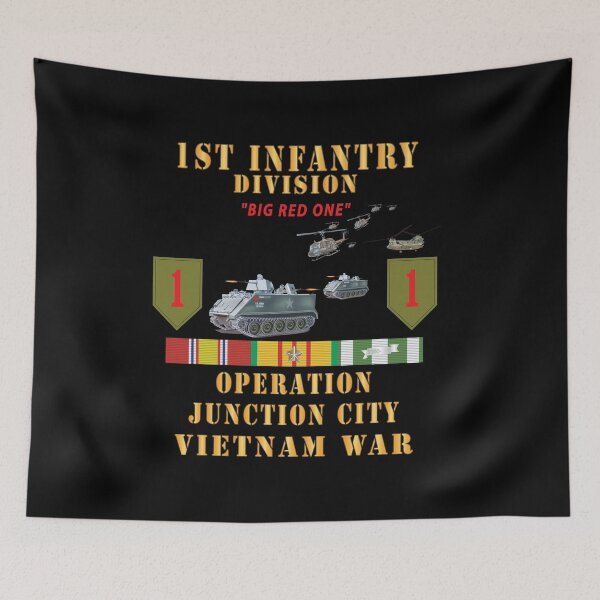 Item preview, 1st Infantry Division - Operation Junction City, Air Asssault w APC,, SSI - VN SVC X 300 - Hat designed and sold by Military Insignia Products.