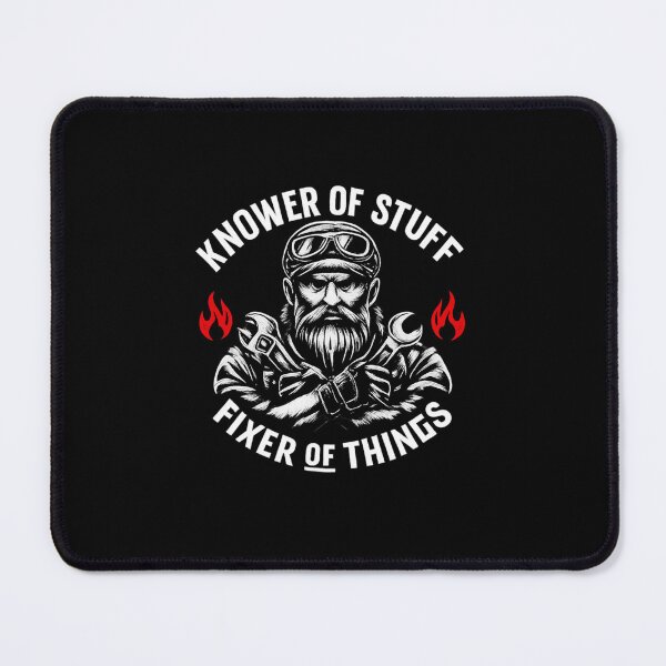 Item preview, Knower of Stuff – Fixer of Things | Rugged Mechanic Biker T-Shirt Design designed and sold by DailyDrivesct.