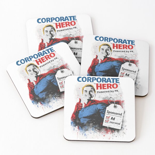 Item preview, Corporate Hero™ — Powered by PR (Sponsored Superhero Satire) designed and sold by BeetleDots.