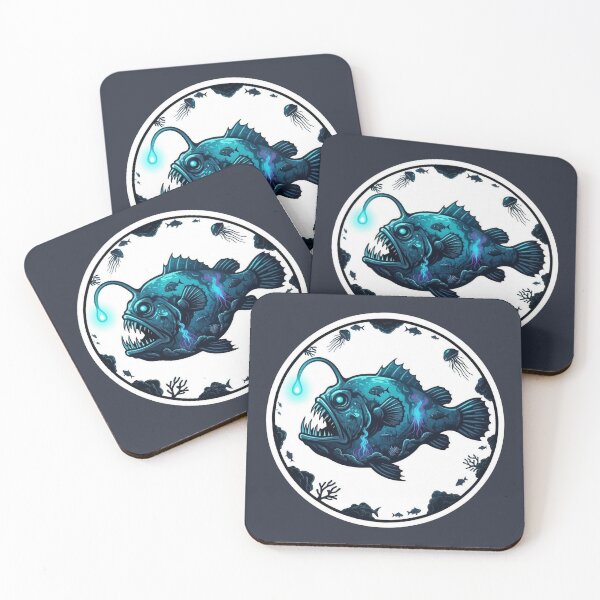 Item preview, Mysterious Anglerfish Deep Sea Double Exposure Blue Art designed and sold by CANDO ART STORE.