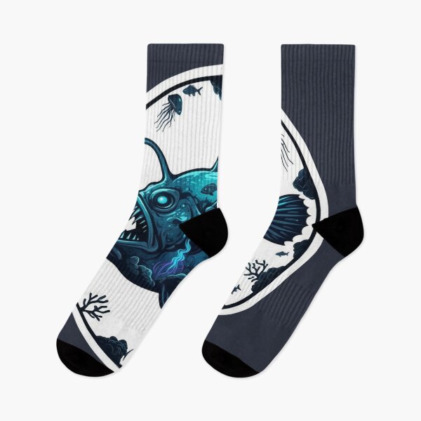 Item preview, Mysterious Anglerfish Deep Sea Double Exposure Blue Art designed and sold by CANDO ART STORE.
