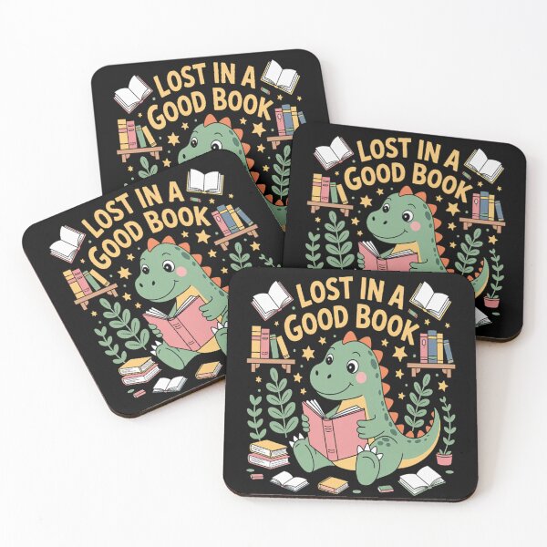 Item preview, Lost in a Good Book Dino Reader Cute Dinosaur designed and sold by NicolaMail.