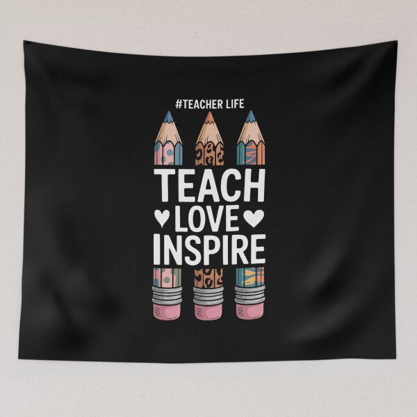 Item preview, Teacher Life Teach Love Inspire Pencils Inspirational designed and sold by cosmicncozyS.