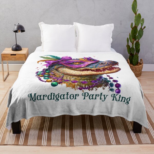 Item preview, Mardigator Party King - Mardi Gras Alligator Masked Artwork designed and sold by Anastasiia Yurevych.