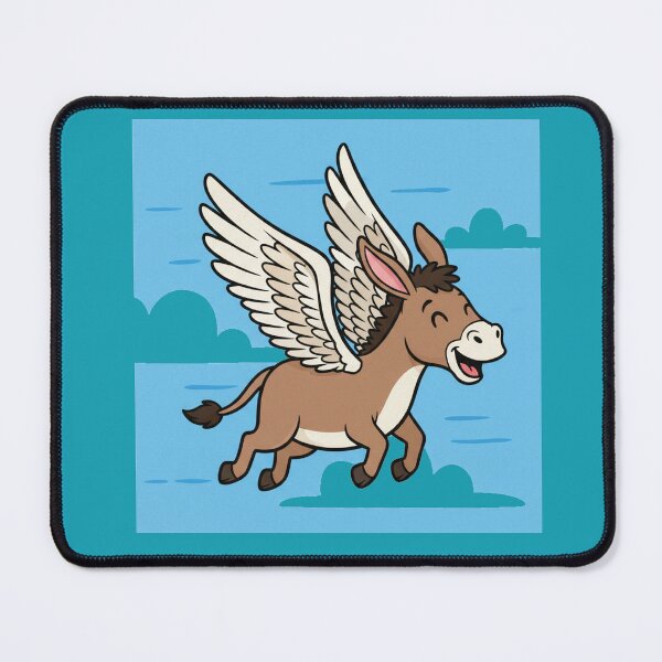 Item preview, Happy Flying Donkey With Wings Cartoon Sky designed and sold by zohocreations.