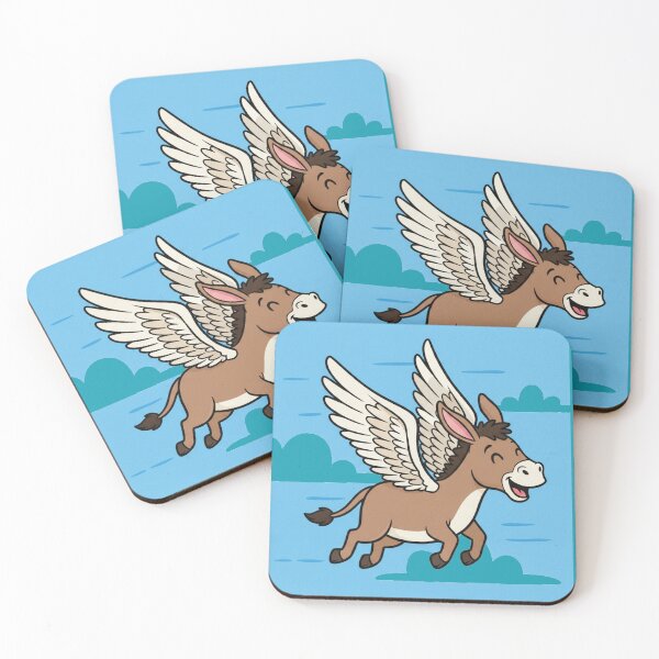 Item preview, Happy Flying Donkey With Wings Cartoon Sky designed and sold by zohocreations.