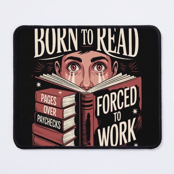 Item preview, Born To Read Forced To Work Bookish designed and sold by TheRetroStyle.