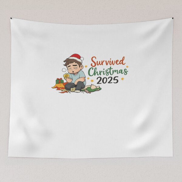 Item preview, Survived Christmas 2025 – Funny Post-Holiday Exhausted Humor Sticker designed and sold by Gurjeetpixelart.