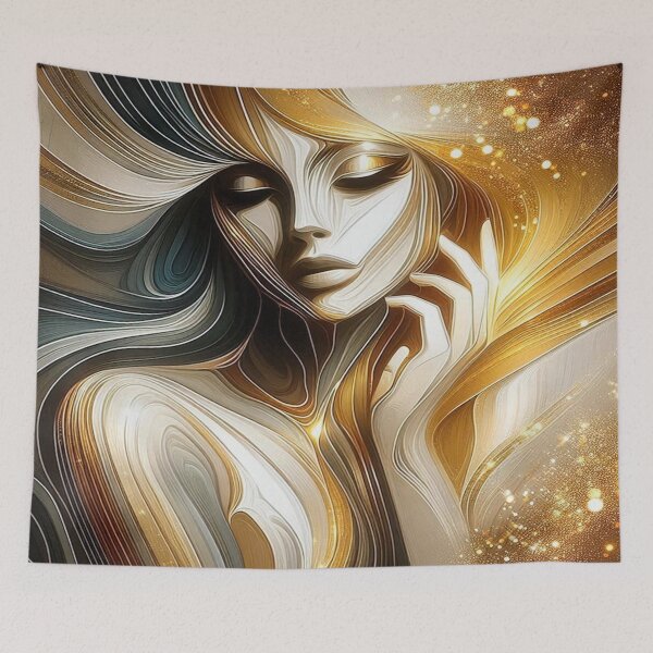 Item preview, Golden Flow of Feminine Energy – Lines of light between elegance, movement and cosmic depth designed and sold by FotoworldEdel.