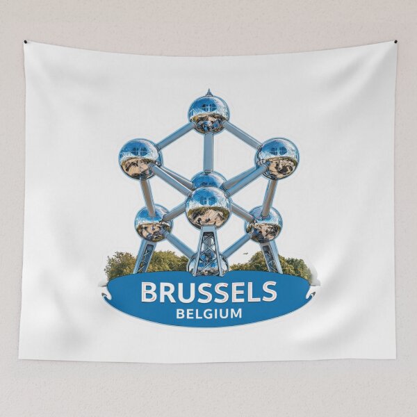 Item preview, Atomium Brussels Belgium Mid-Century Modern Architecture Travel Sticker designed and sold by Blurbean.