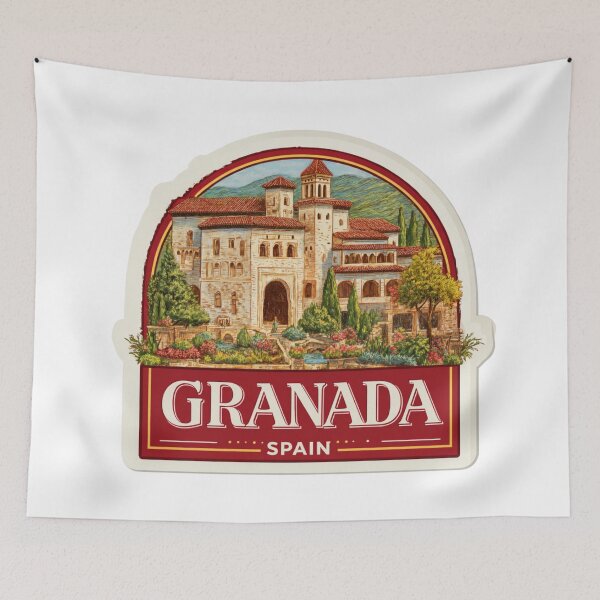 Item preview, Alhambra Palace Granada Spain Islamic Moorish Architecture Travel Sticker designed and sold by Blurbean.