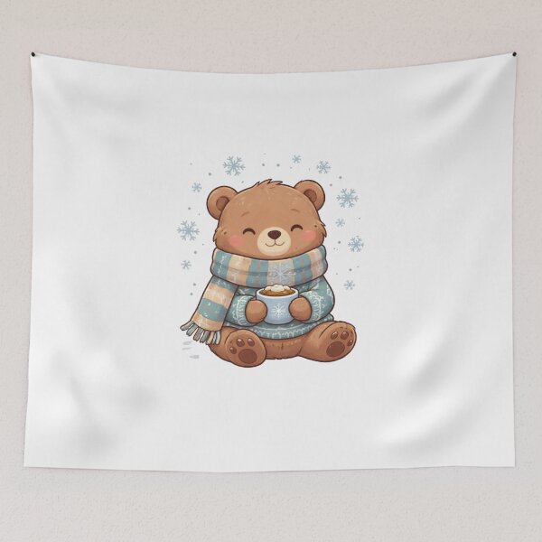 Item preview, Cozy Winter Bear – Cute Animal Stay Cozy Winter Sticker designed and sold by Gurjeetpixelart.